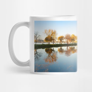 Charles River and city beyond Storrow Lagoon landscape Mug